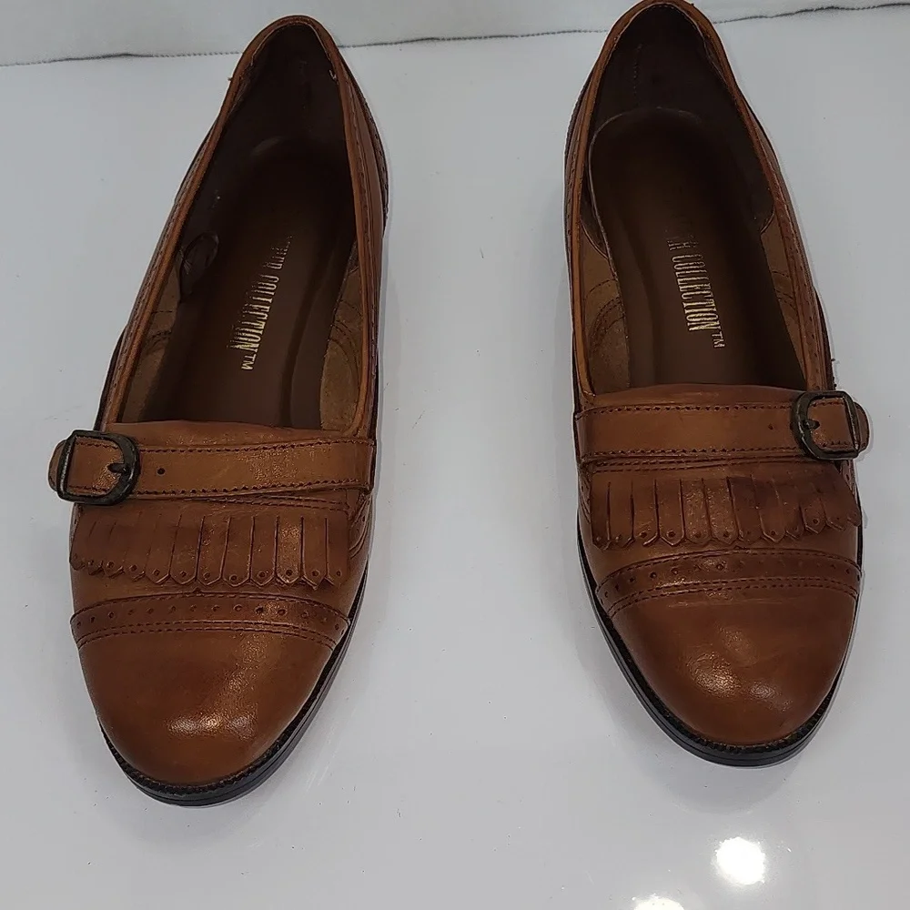 The Leather Collection Brown Leather Women Flat Shoes Size 6.5 - Picture 4 of 15